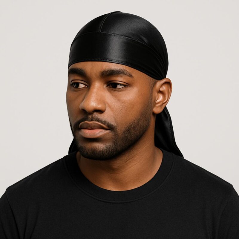 black silk durag front